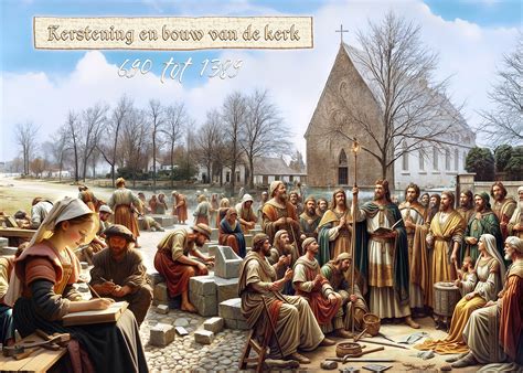 Artistieke impressie van de kerstening van Westerwolde vanuit Corvey.