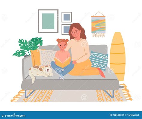 Illustratie van de kerk als moeder, met kinderen die naar haar toe komen