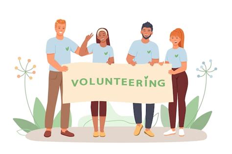 Illustratie van een kerkgebouw in Giessen met een groep vrijwilligers