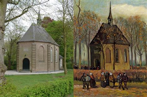 Vader Van Gogh met de Hervormde Kerk van Nuenen op de achtergrond