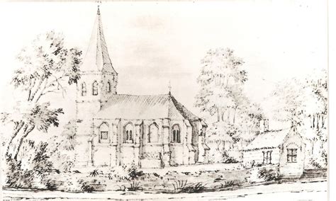 Illustratie van het oude kerkje van de Vrije Gereformeerde Gemeente te De Lemmer