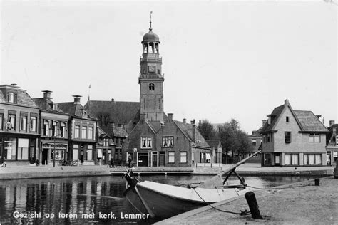 Oude foto van de kerk in Lemmer