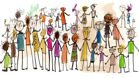 Illustratie van een groep mensen die samenkomt in een kerk