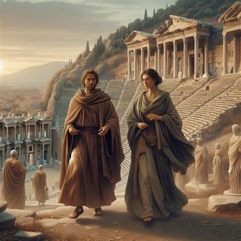 Illustratie van Priscilla en Aquila die Apollos onderwijzen.