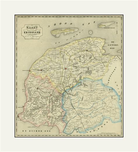 historische kaart van de veengebieden in Friesland