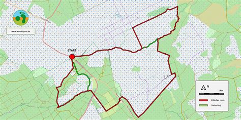 schematische kaart van de wandelroute 'rondje om de kerk'