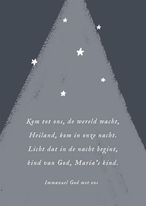 Voorbeeld van een moderne, hippe christelijke kerstkaart met rustige kleuren en een hoopvolle tekst.