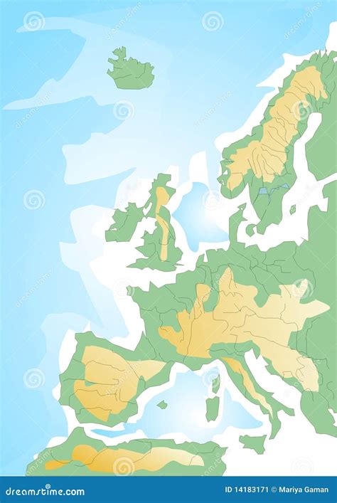 Schematische kaart van Europa met de breuklijn tussen het katholieke zuiden en het protestantse noorden na de Reformatie