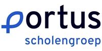 Logo van de Portus Scholengroep met de namen van de aangesloten scholen.