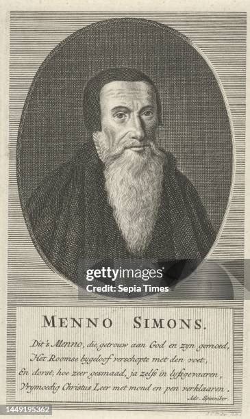 Illustratie van Menno Simons en zijn Fundamentboek