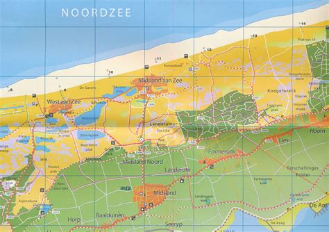 Overzichtskaart van trouwlocaties op Terschelling