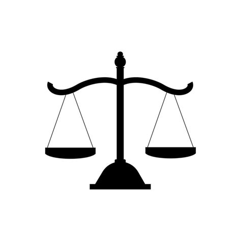 Illustratie van een weegschaal met symbolen van gerechtigheid