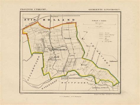 historische kaart van Linschoten met aanduiding van percelen waar Johannes Gersie woonde