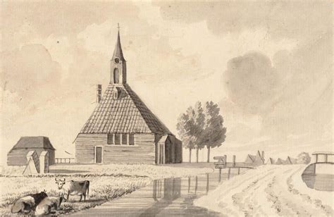 illustratie van het oorspronkelijke gereformeerde kerkje aan de Nieuwe Zandweg