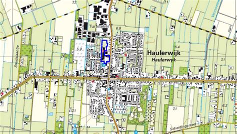 Kaart van de regio Ooststellingwerf met de dorpen Haule, Haulerwijk en Donkerbroek