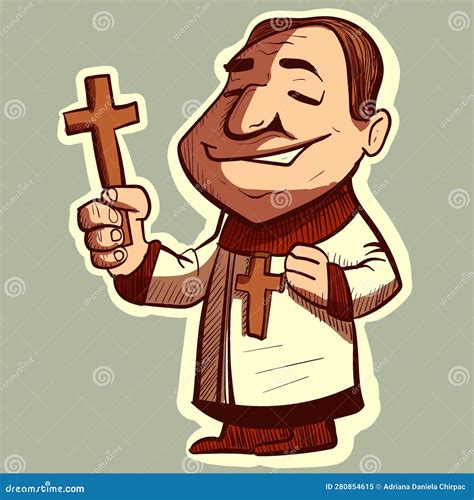 illustratie van een predikant die een kerkdienst leidt