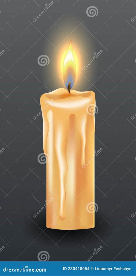 Illustratie van een gloeiende kaars in een donkere kerk