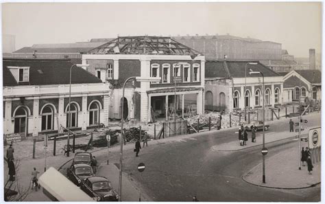 Oude foto van het station Hooghalen en de spoorlijn