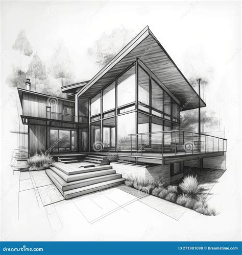 Architecturale schets van de schipperskerk in Maasbracht