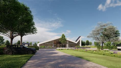 inzicht in de architecturale plannen voor de nieuwe Ontmoetingskerk met het Ichtus symbool