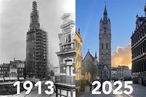 illustratie van de neogotische toren en de architectonische details van de kerk