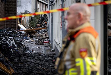 Foto van de schade na een gasexplosie