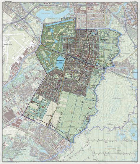 Plattegrond van Amstelveen met aanduiding van de kerken