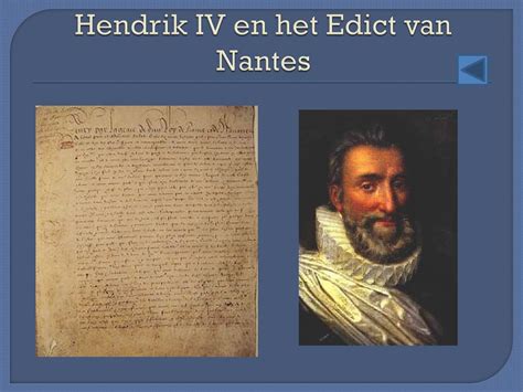 Afbeelding van het Edict van Nantes, met de handtekening van Hendrik IV.