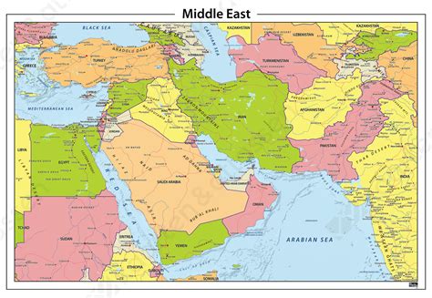 Kaart van het Midden-Oosten met focus op Libanon, illustreert de noodsituatie