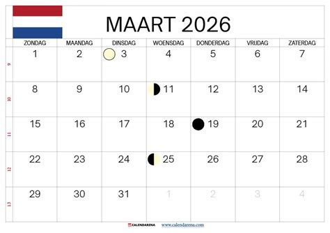Een kalenderoverzicht van de kerkdiensten in maart en april.