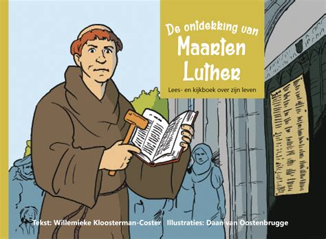 Illustratie van Maarten Luther die preekt in zijn monnikspij, met een gescheurde baard.