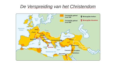 Een kaart die de verspreiding van het christendom over de wereld toont