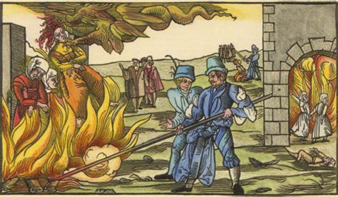 Illustratie van de brandstapel van Michael Servet