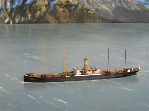 Model van het s.s. Alderamin, het schip waarop Piet Lugtigheid als stuurmansleerling voer.