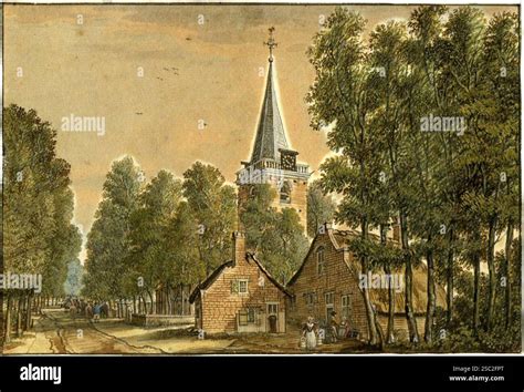 Gezicht op de hervormde kerk van Noordhorn met de karakteristieke toren