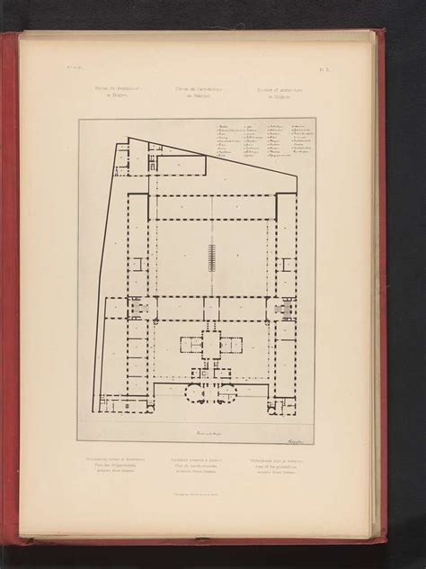 Plattegrond van een 17e-eeuws Amsterdams weeshuis met binnenplaats