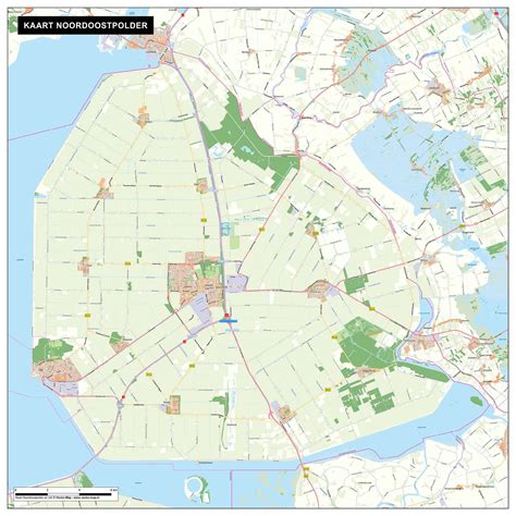 Plattegrond van de Noordoostpolder met symbolische weergave van de dorpen, verwerkt in het roosvenster van de Verlosserkerk in Marknesse.