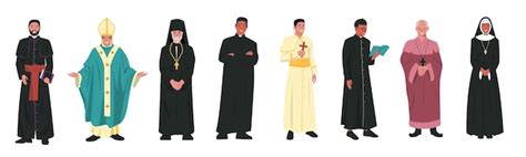 Illustratie van een protestantse predikant in traditionele kledij