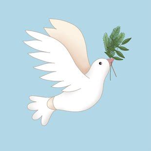 Symbolische weergave van een vredesduif met een Bijbel