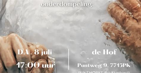 Illustratie van een doopdienst met onderdompeling in water