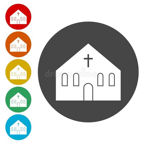 Illustratie van een kerkgebouw of een symbool dat verbondenheid uitdrukt