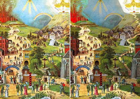 Illustratie van de twee wegen uit de Bijbel