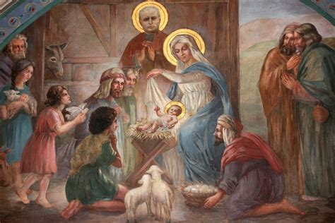 Illustratie van de geboorte van Christus