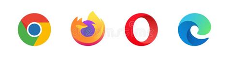 Illustratie van verschillende browsers zoals Edge, Chrome, Firefox en Brave.