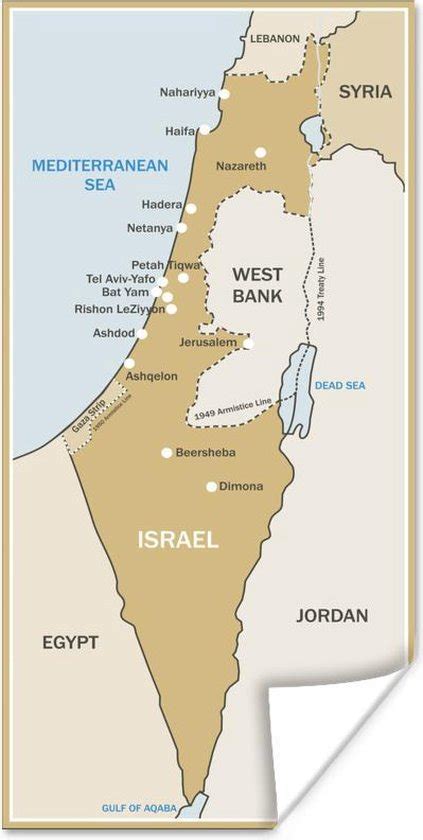 een kaart van het oude Israël met de stad Jizreël gemarkeerd