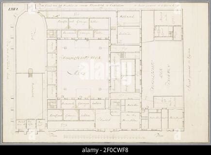 Plattegrond van het nieuwe weeshuis ontworpen door Architect Posthumus Meyjes