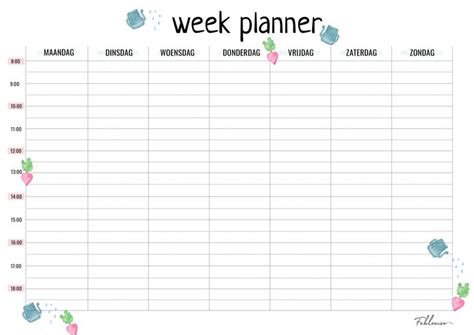 Een visuele weergave van een weekplanning met diverse activiteiten, van theaterlessen tot familiebijeenkomsten.