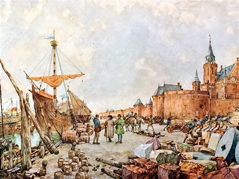 Historische afbeelding van de Veenwoudstervaart met schepen