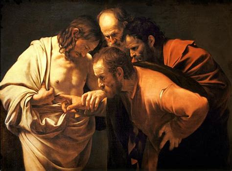 Schilderij van Thomas die de wonden van Jezus aanraakt