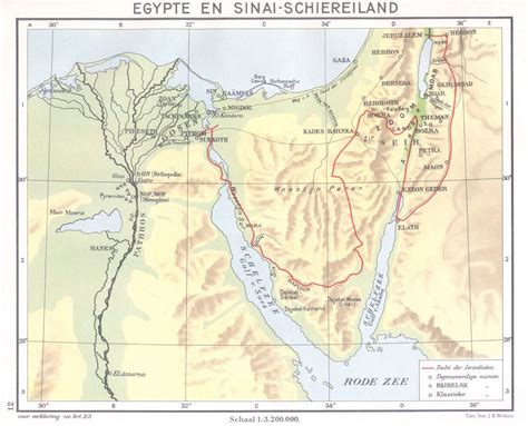 illustratie van de tocht door de woestijn en de verovering van Kanaän